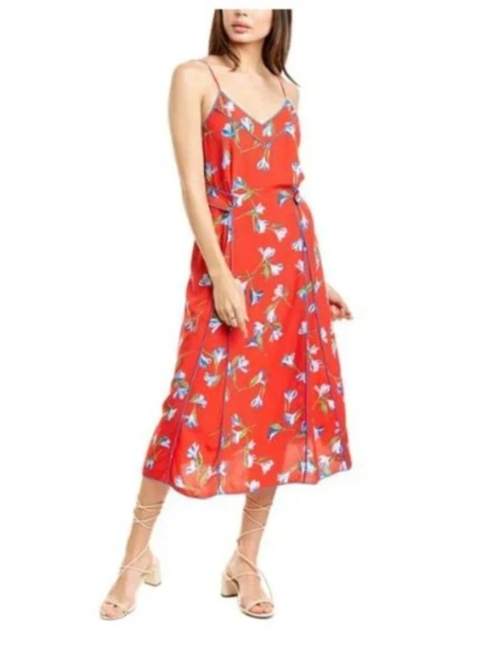 Rag & Bone- Red and Blue Floral Hugo Tank Dress